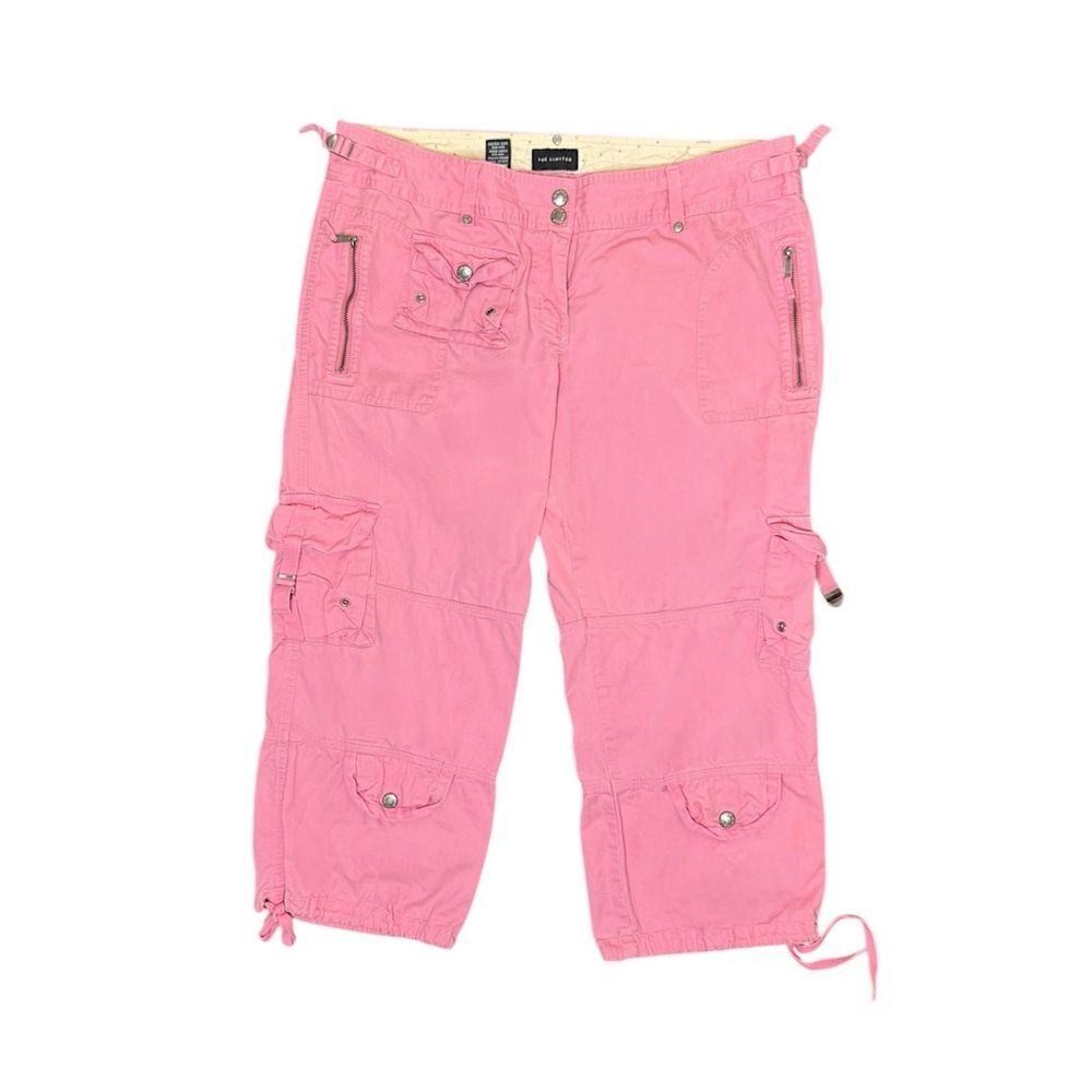 Y2K The Limited Pink Cargo Capri Mid Rise Pant Shorts Size 12